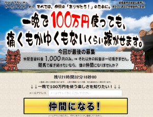 一晩で100万円使う楽しさ教えます　迷惑メール